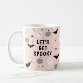 Taza De Café Halloween rosa moderno vamos a asustarnos