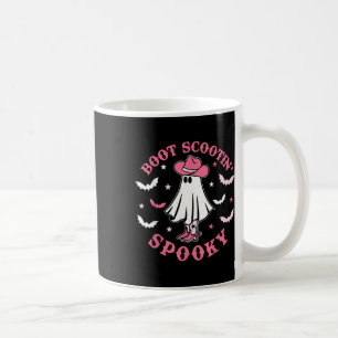 Taza De Café Halloween Rosa Occidental Cowboy Ghost Boot Scooti