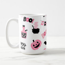 Taza De Café Halloween rosa y negro