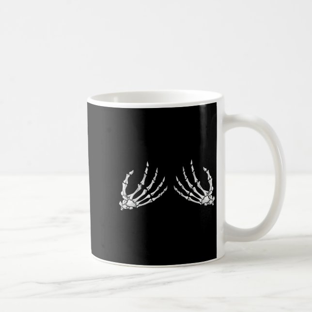 Taza De Café Halloween S Skeleton Hand Funny Costume  (Derecha)