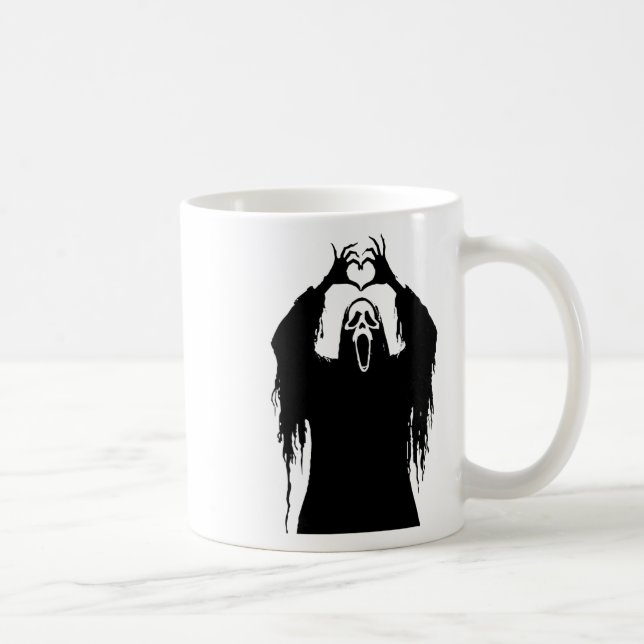 Taza De Café Halloween Scary Face Horror Poster (Derecha)