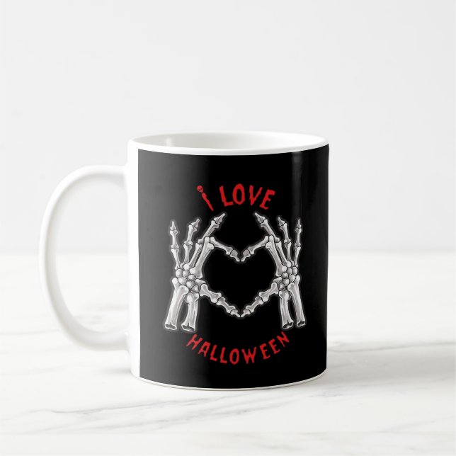 Taza De Café Halloween Skeletal Manos Manos Divertidas divertid (Izquierda)