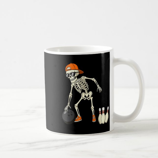Taza De Café Halloween Skeleton Funny Bowling Lovers For Teens  (Derecha)