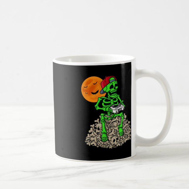 Taza De Café Halloween Skeleton Gamer Niños Jornadas de Adolesc (Derecha)