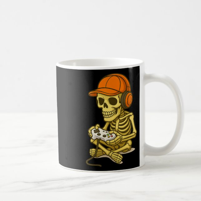 Taza De Café Halloween Skeleton Gamer Video Juegos de Niños Hom (Derecha)