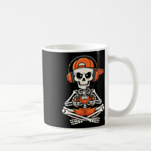 Taza De Café Halloween Skeleton Gamer Video Juegos de Niños Hom