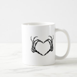 Taza De Café Halloween Skeleton Heart Hands