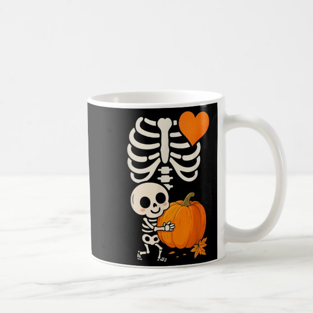 Taza De Café Halloween Skeleton Pregnancy Announcement Soky Mom (Derecha)