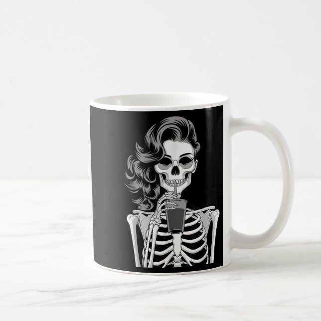 Taza De Café Halloween Skeleton Retro Style Drink Beverage Quir (Derecha)