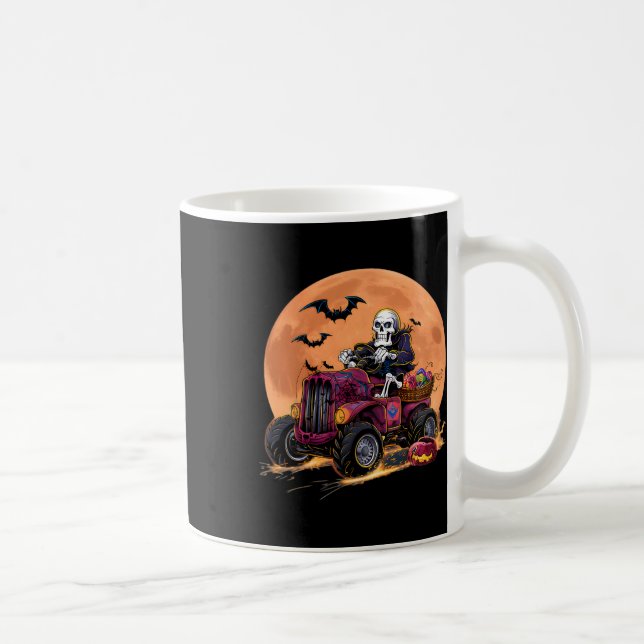 Taza De Café Halloween Skeleton Riding Monster Truck Toddler Bo (Derecha)