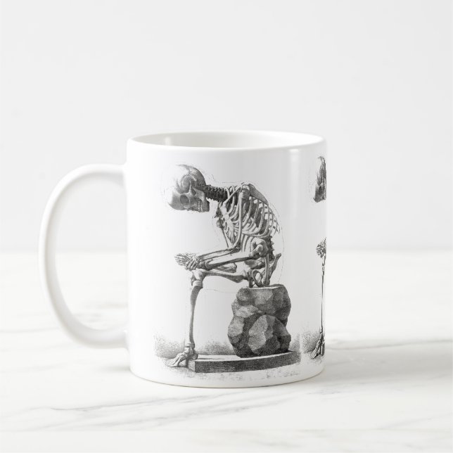 Taza De Café Halloween Skeleton Sitting Anatomy (Izquierda)