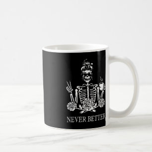 Taza De Café Halloween Skeleton Skull Mujeres tomando café Nev