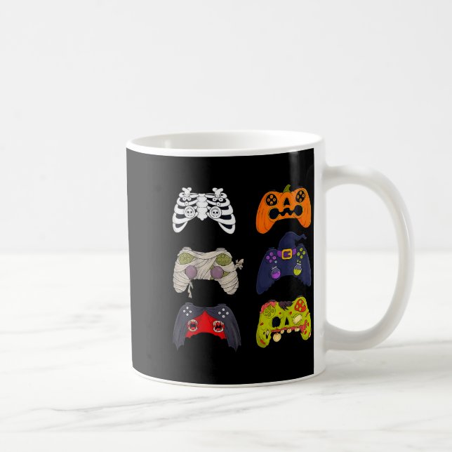 Taza De Café Halloween Skeleton Zombie Gaming Controllers  (Derecha)