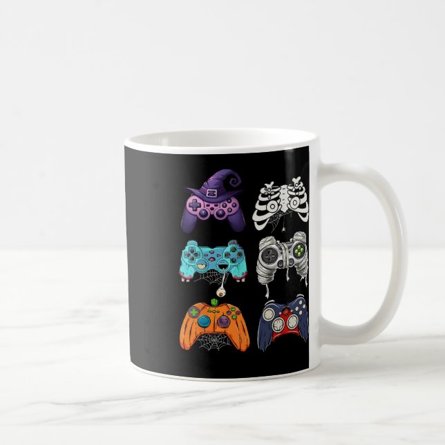 Taza De Café Halloween Skeleton Zombie Gaming Controllers Mummy (Derecha)