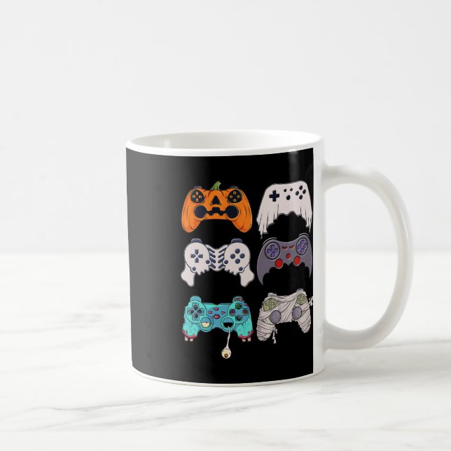 Taza De Café Halloween Skeleton Zombie Gaming Controllers Mummy (Derecha)