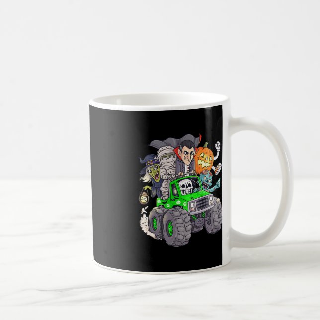 Taza De Café Halloween Skeleton Zombie Monster Truck Vampire Bo (Derecha)