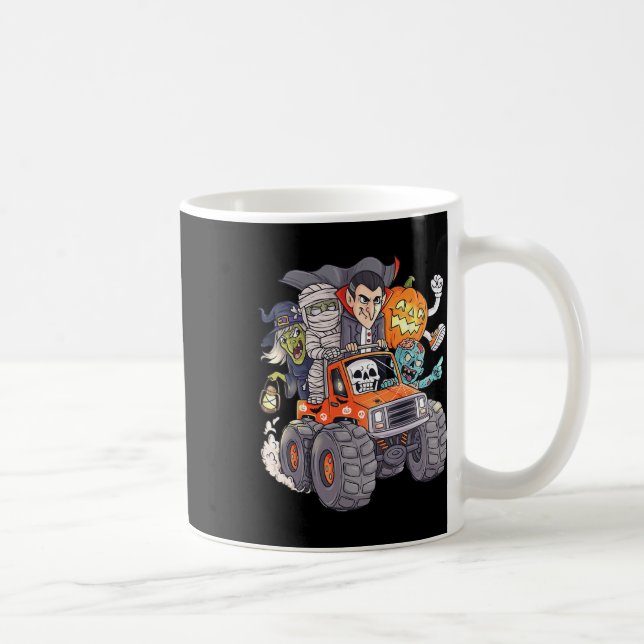 Taza De Café Halloween Skeleton Zombie Monster Truck Vampire Bo (Derecha)