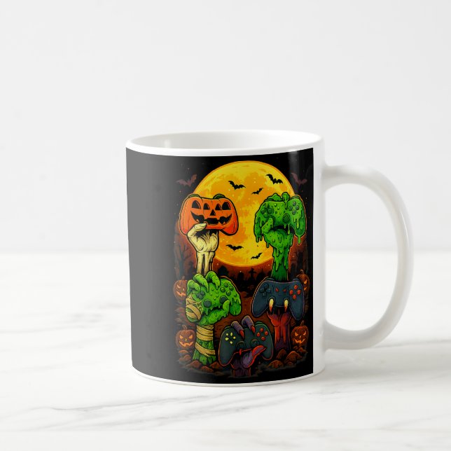 Taza De Café Halloween Skeleton Zombie Mummy Gaming Controller  (Derecha)