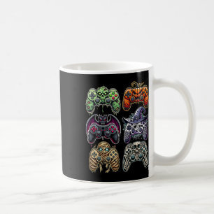 Taza De Café Halloween Skeleton Zombie Mummy Gaming Controllers