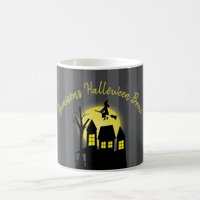 Taza De Café Halloween Spookan Witch Broomstick Moonlight (Centro)