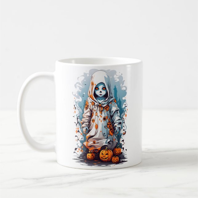 Taza De Café Halloween Spooky Ghostly Haunted Doll (Izquierda)