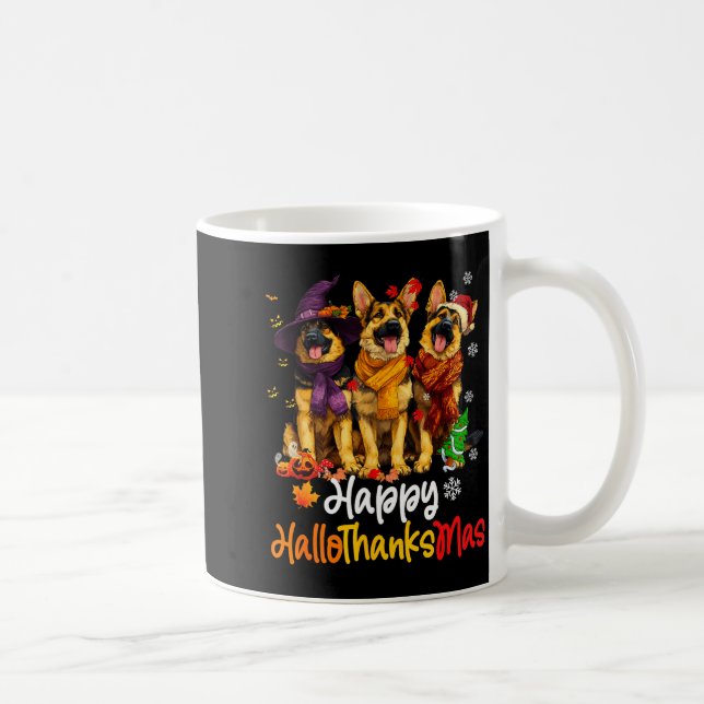 Taza De Café Halloween Thanksgiving Christmas German Shepherd D (Derecha)