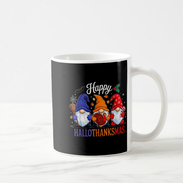 Taza De Café Halloween Thanksgiving Christmas Happy Hallothanks (Derecha)