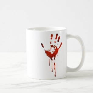 Taza De Café Halloween traje de impresión para manos sangrienta