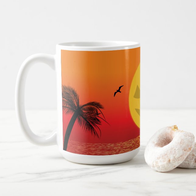 Taza De Café Halloween tropical (Con donut)
