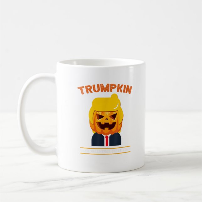 Taza De Café Halloween Trumpkin Funny Calabaza Halloween (Izquierda)
