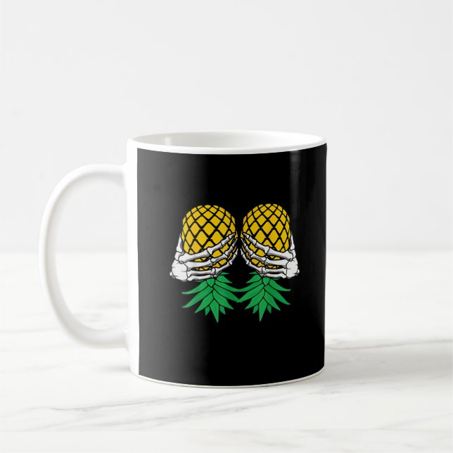 Taza De Café Halloween Upside Down Pineapple Swinger Skeleton H (Izquierda)
