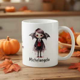 Taza De Café Halloween Vampiro Kid Personaliza