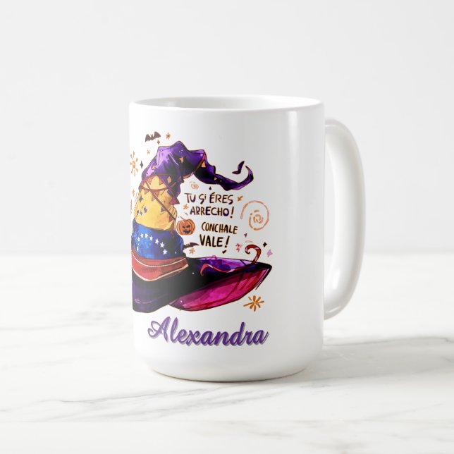 Taza De Café  Halloween venezolano | Fiesta  personalizable (Anverso derecho)