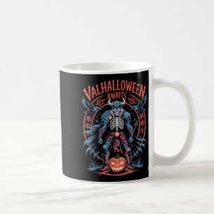Taza De Café Halloween Viking Warrior - Corre Y Ravens - Valh