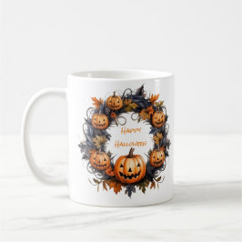 Taza De Café Halloween Wreath Feliz Halloween