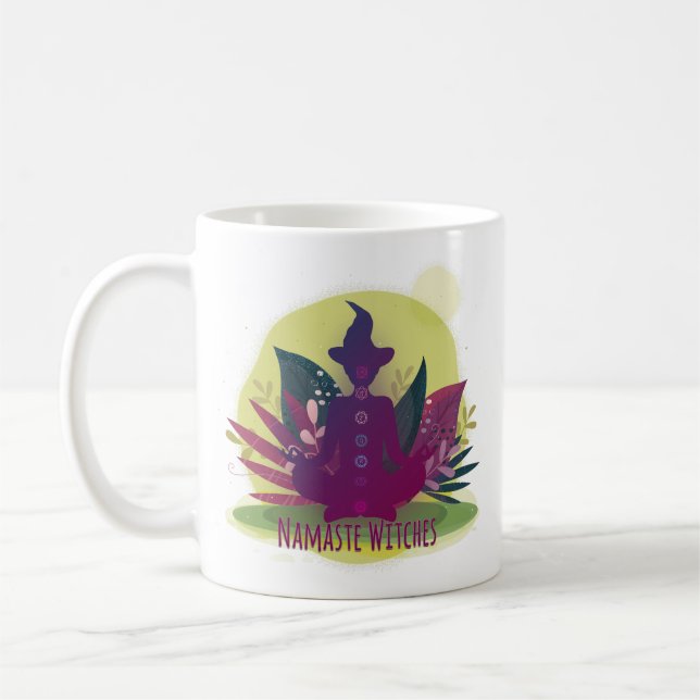 Taza De Café Halloween Yoga Namaste Witaste (Izquierda)