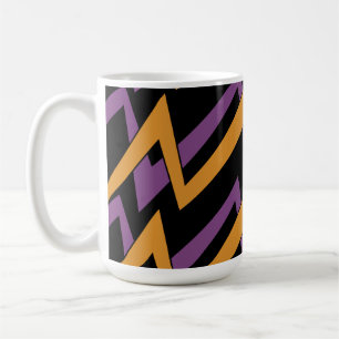 Taza De Café Halloween Zig Zags Naranja Púrpura