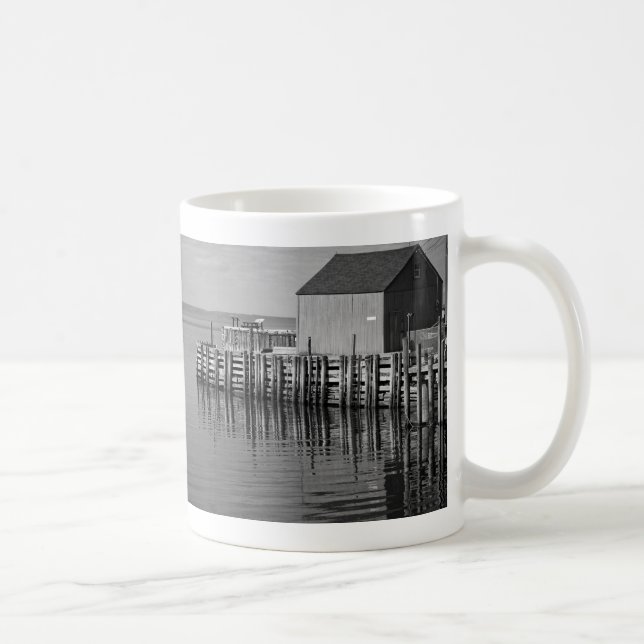 Taza De Café Hall's Harbour Wharf (B&W) Mug (Derecha)