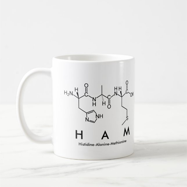 Taza De Café Ham peptide name mug (Izquierda)