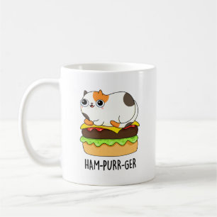Taza De Café Ham-Purr-Ger Funny Cat Hamburger Pun
