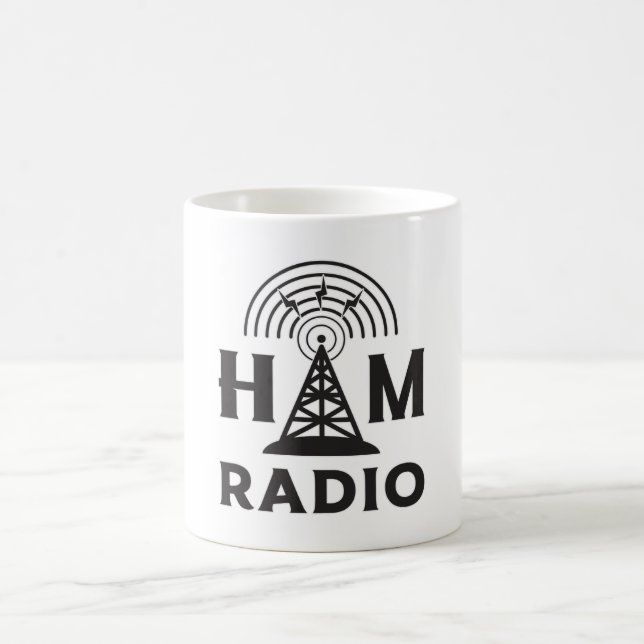 Taza De Café HAM Radio Operador Amateur Antenna Code Gift Idea (Centro)