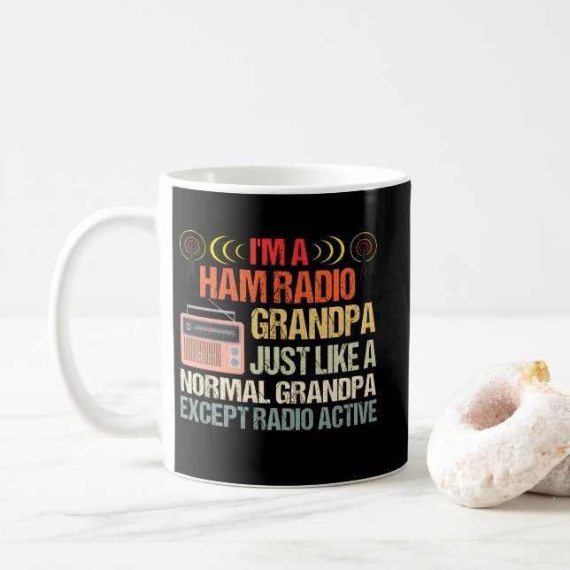 Taza De Café Ham Radio Operator Amateur Radio Father's Day (Con donut)
