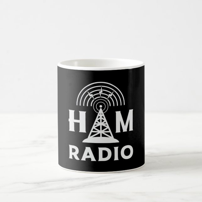 Taza De Café HAM Radio Operator Antenna Code Amateur Gift Idea (Centro)