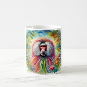 Taza De Café Hamadrayas Baboon 041024AREF126 - Watercolor