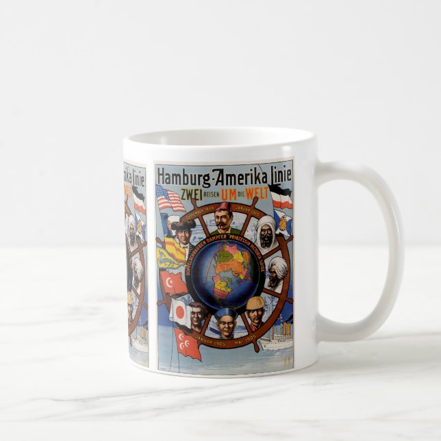 Taza De Café Hamburg Amerika Line Poster (Derecha)