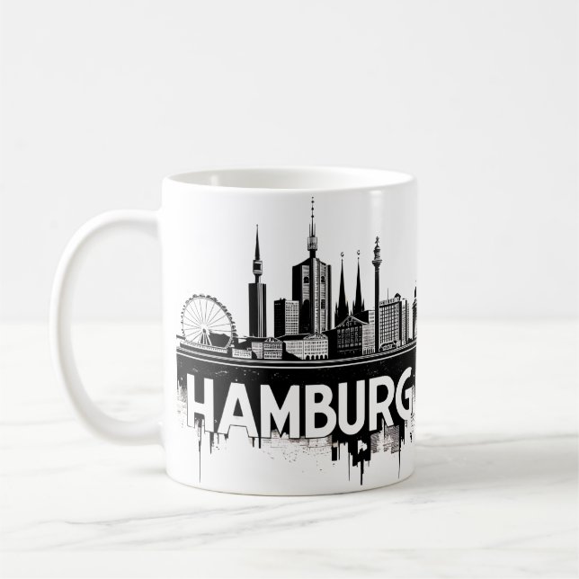 Taza De Café Hamburgo Alemania Skyline-Cityscape Reflexión urba (Izquierda)