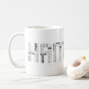 Taza De Café Hamburgo Boroughs & Quarters Tipografía de Arte Wo