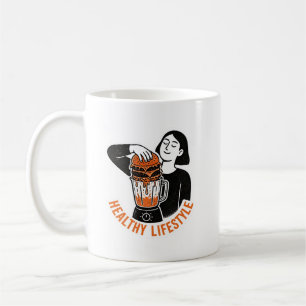 Taza De Café Hamburguesa divertida de estilo de vida saludable 