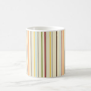 Taza De Café HAMbWG 11 oz MugMulti delgado Stripes on Bge