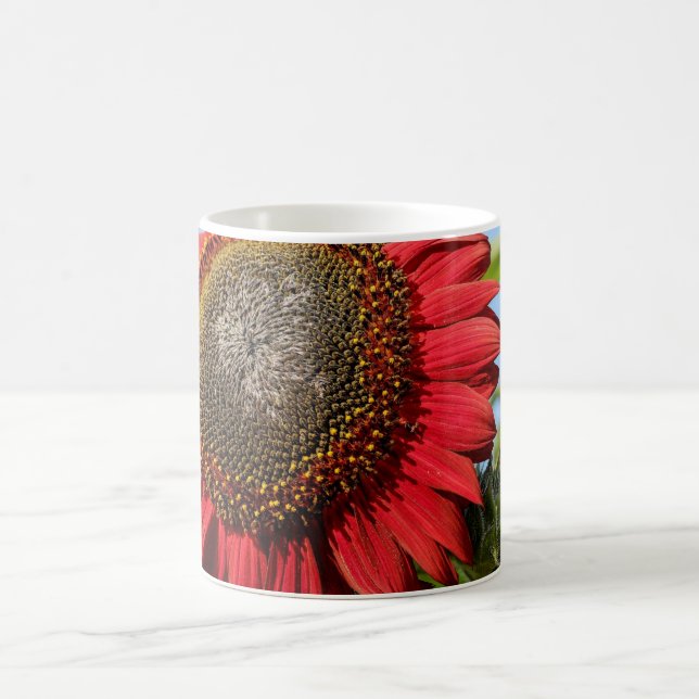 Taza De Café HAMbWG - Café Mug - Hermoso Girasol Rojo (Centro)